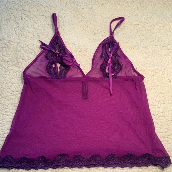 Victoria's Secret Vibrant Purple Sheer Peekaboo Top - Picture 1 of 6